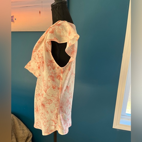 Apt 9 Cowl Neck Ruffle Short Sleeve Blouse Women’s Size L Pink - Picture 2 of 9